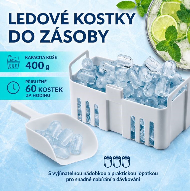 GourmetMaxx Výrobník ledu 7 kostek za  8 min 19975 (3)